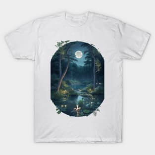 Lake Serenity: A Nighttime Enchantment T-Shirt